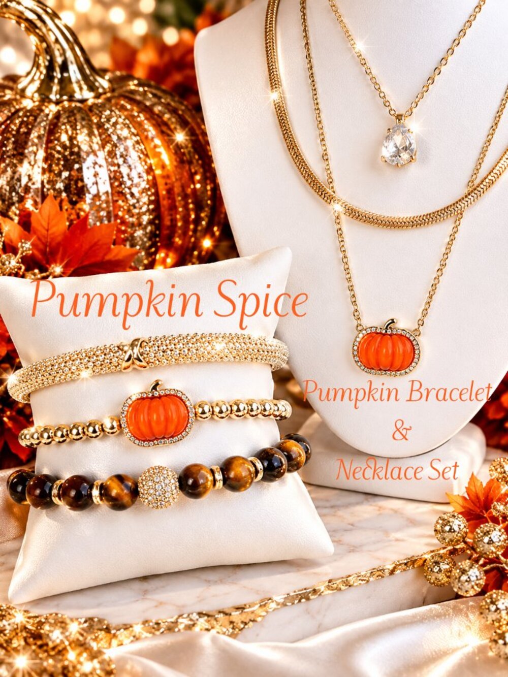 Park Lane Pumpkin Spice Necklace & Bracelet Set Super Limited Edition NIB